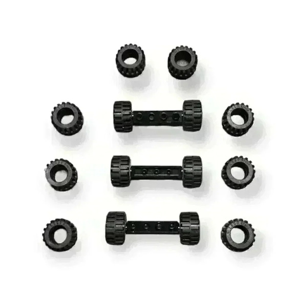 Lego Wheels Tires Axels 6014b 6015 6014bc04 87697 2926 21mm D. x 12mm Mixed Lot - Picture 1 of 3